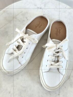 Crown Vintage Womens Floraine Leather Slip On Mules Lace Up Sneakers White Beach